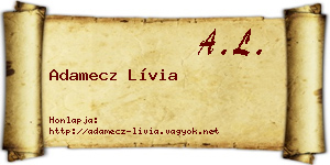 Adamecz Lívia névjegykártya